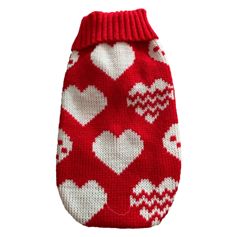 Warm Knitted Dog Sweater Coat – Colorful Winter Pullover