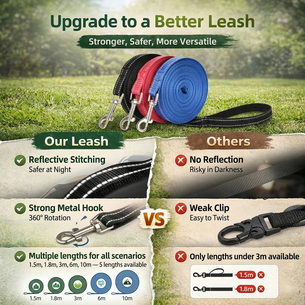 Dog Training Leash – Reflective Long Lead
