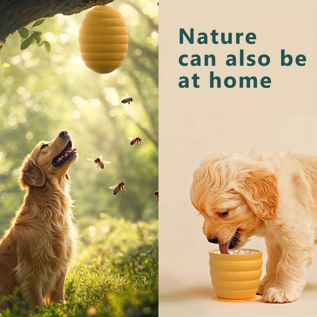 Silicone Slow Feeder Dog Bowl with Suction Cup – Non-Slip Healthy Eating Dish