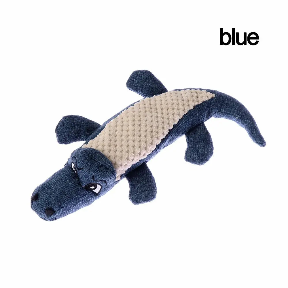 Linen Plush Crocodile Dog Toy – Squeaky Interactive for Medium to Large Dogs