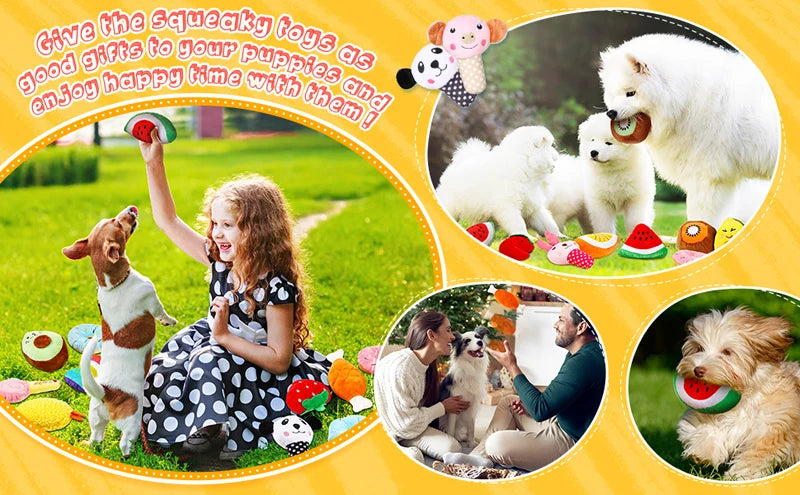 Dog Squeaky Plush Toys 50-Pack – Soft Toys for Small & Medium Dogs