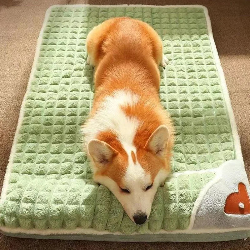 Washable Winter Dog Bed – Thickened Orthopedic Mat with Removable Cover for Small to Large Dogs