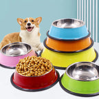 Non-Slip Stainless Steel Dog Bowl – Anti-Skid Food & Water Feeder (Multiple Sizes)