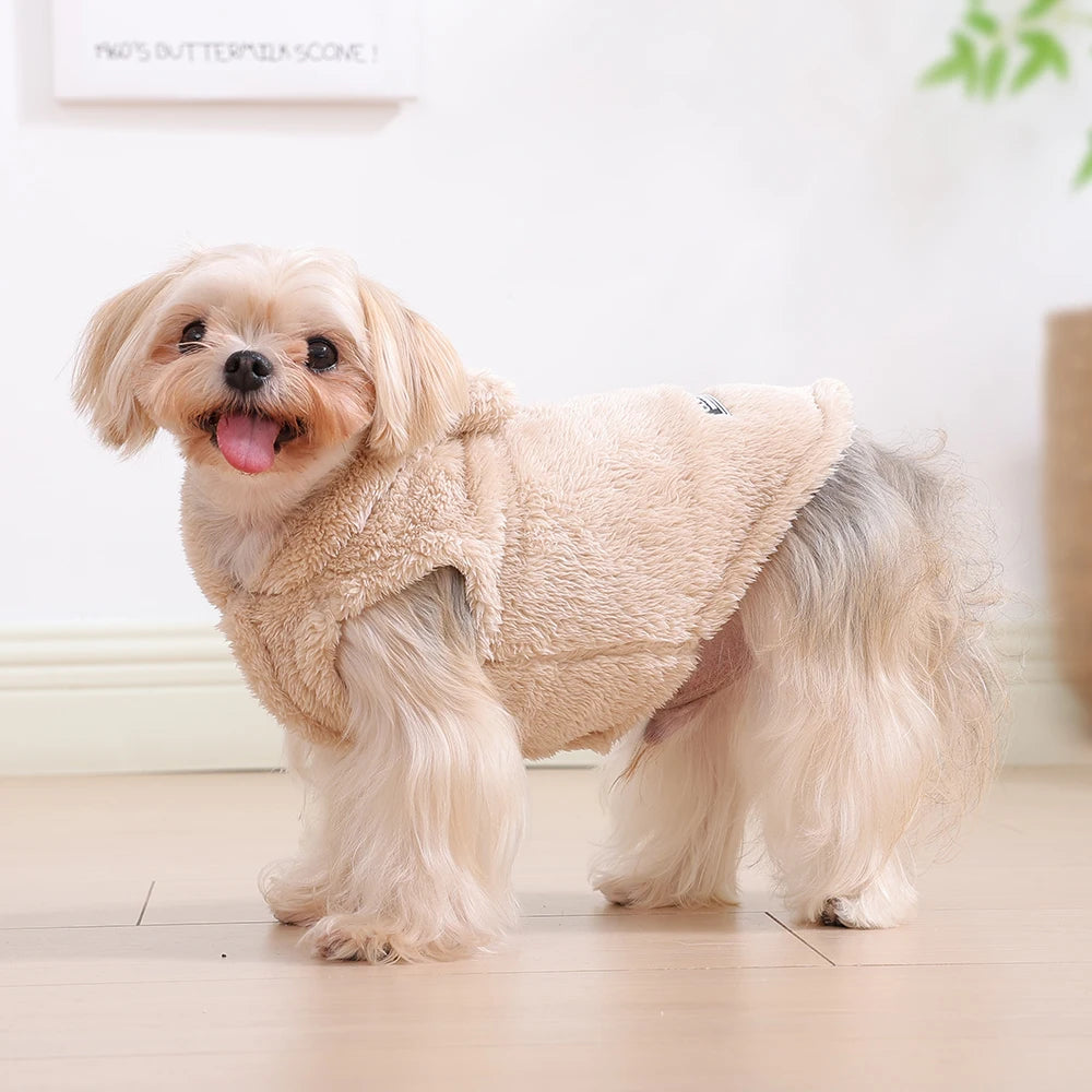 Holapet Soft Fleece Hooded Dog Coat – Winter Windproof Jacket