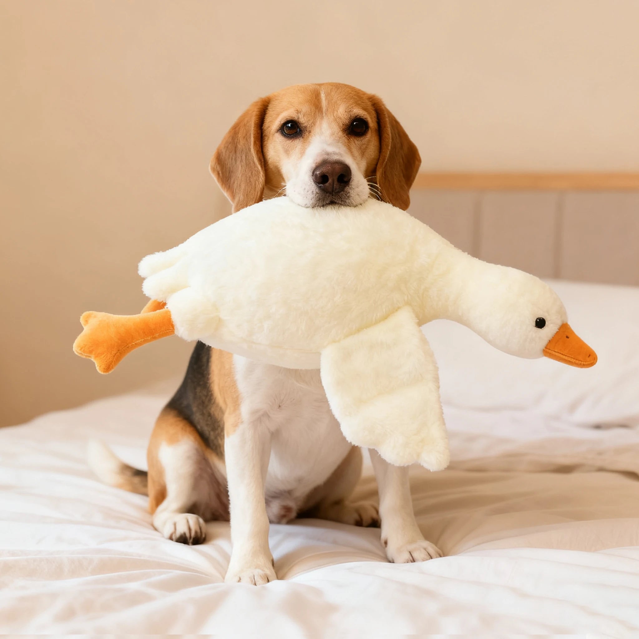 50cm Soft Goose Plush Dog Toy – Calming Anxiety Relief