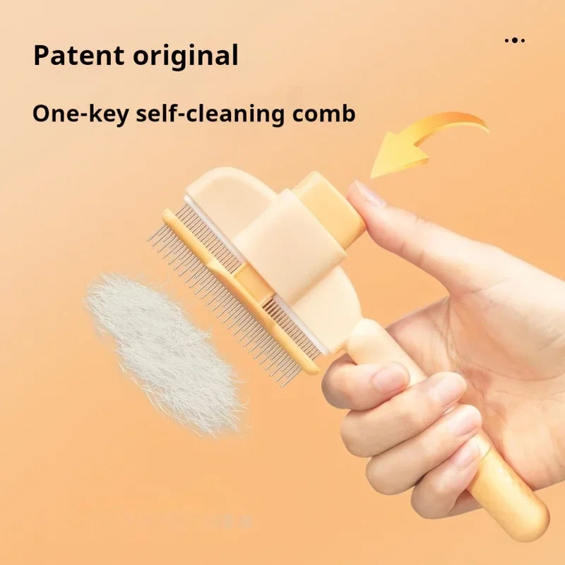 Dog Hair Knot Comb – Self Cleaning Floating Hair Removal Grooming Brush for Dogs