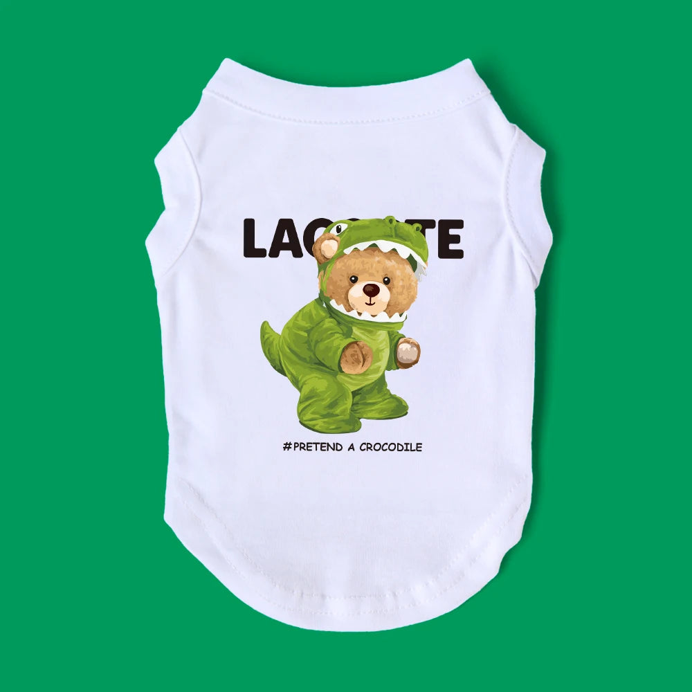 Crocodile Dog Vest Cotton Blend – Summer Fashion for Small Dogs