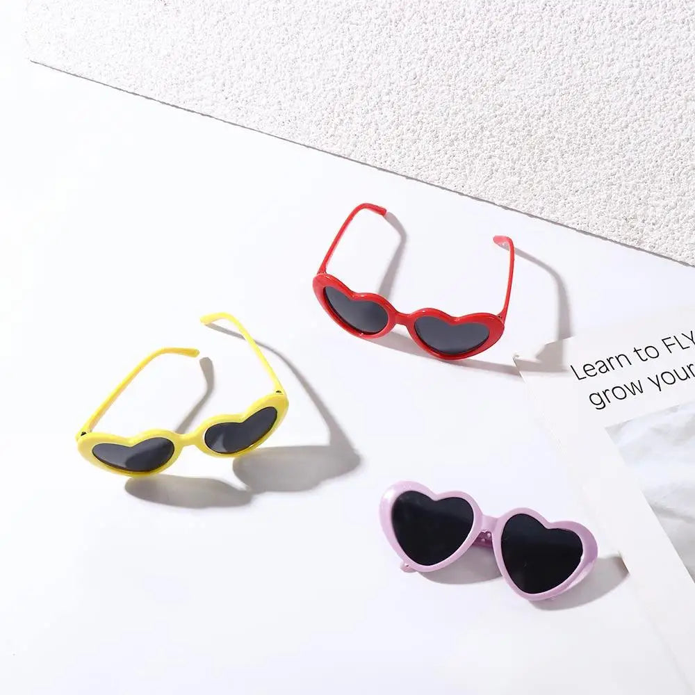 Fashion Heart Dog Sunglasses – Lightweight Photo Accessory