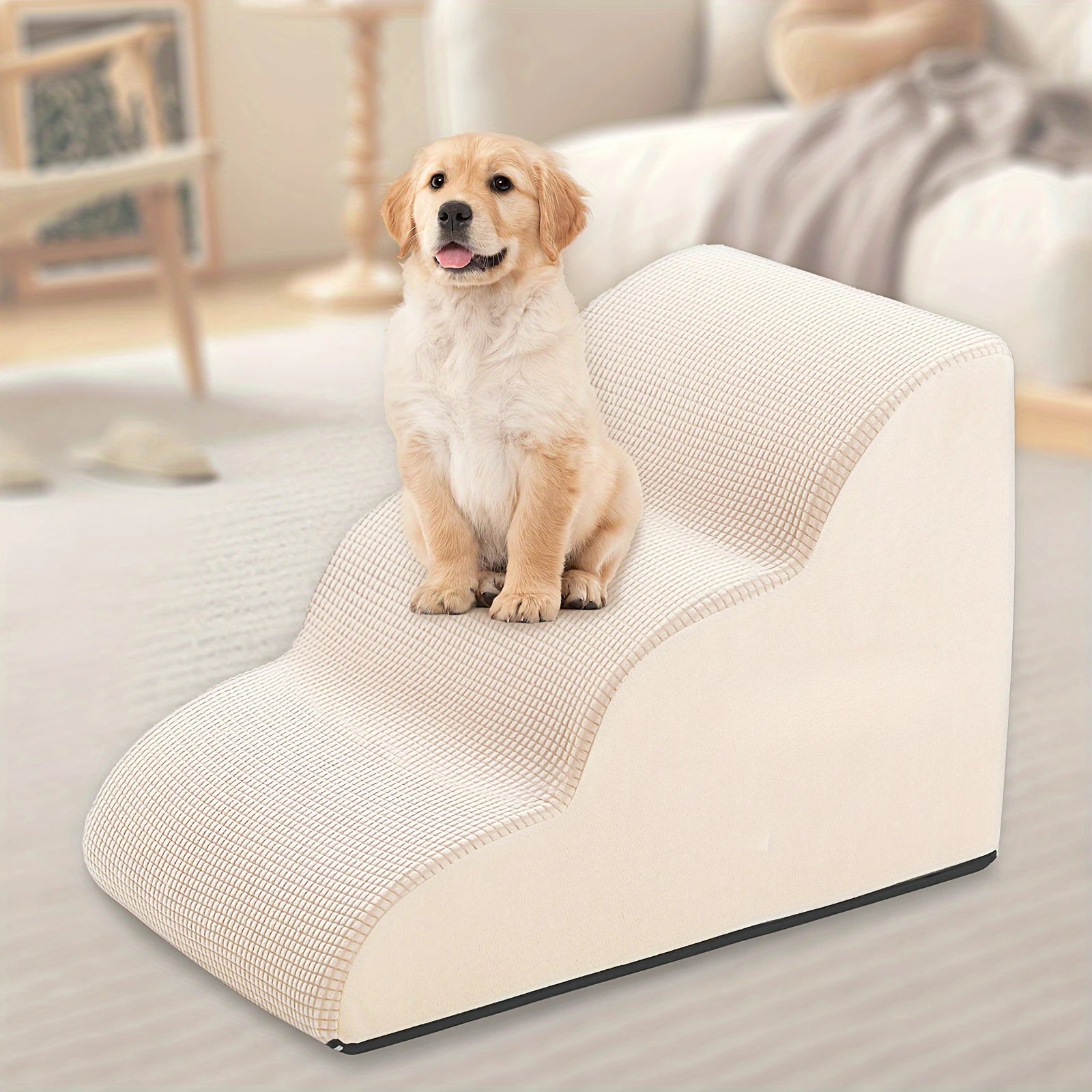 Orthopedic Dog Steps with Removable Cover – 2/3/4 Tier Non-Slip Pet Stairs for Bed & Sofa