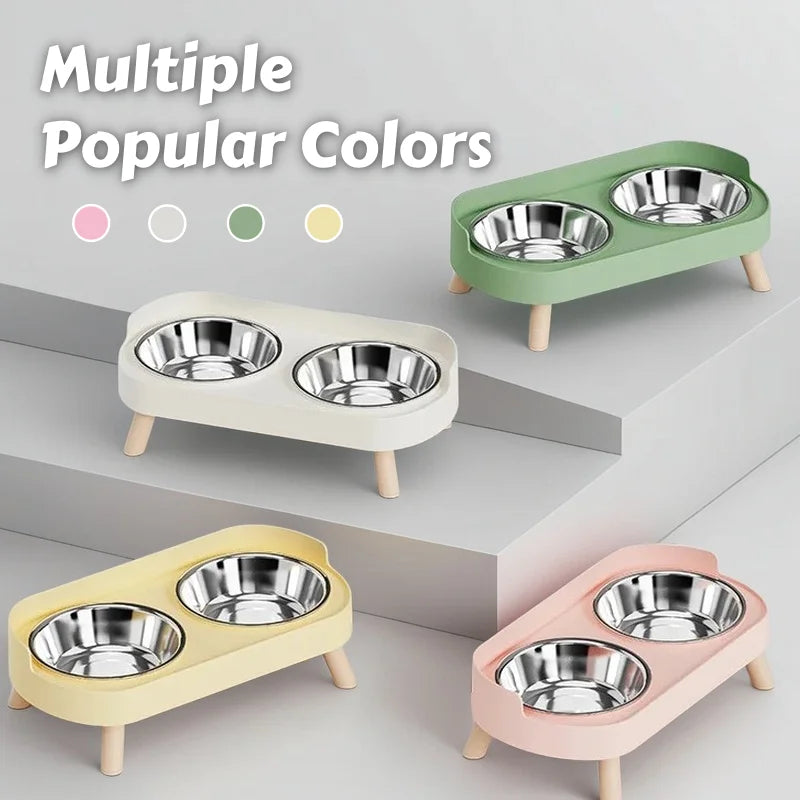 Elevated Double Dog Bowl – Stylish Neck Support Feeder