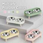 Elevated Double Dog Bowl – Stylish Neck Support Feeder
