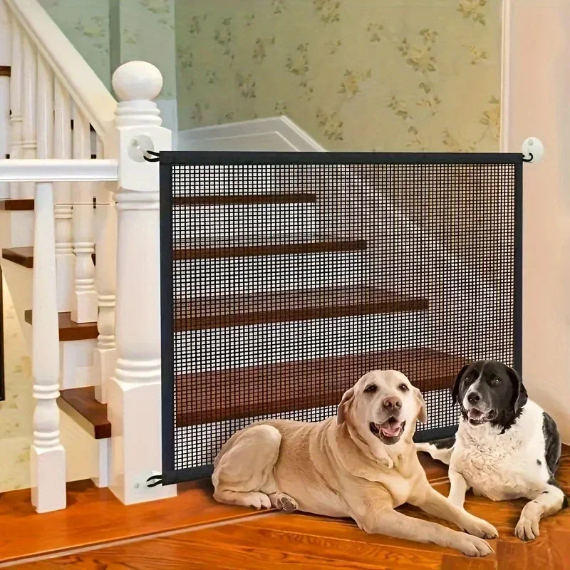 Dog Safety Gate – Foldable Mesh Barrier