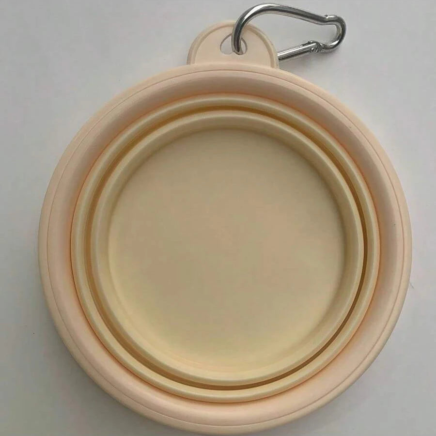 Collapsible Dog Travel Bowl – Portable Silicone Feeder with Carabiner (350ml)