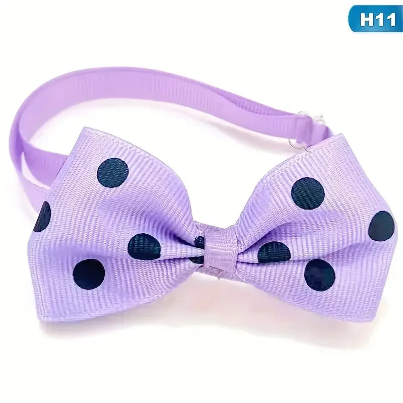 PetPals Polka Dot Bow Tie Collar for Dogs – Adjustable Black & White, Safe Fit