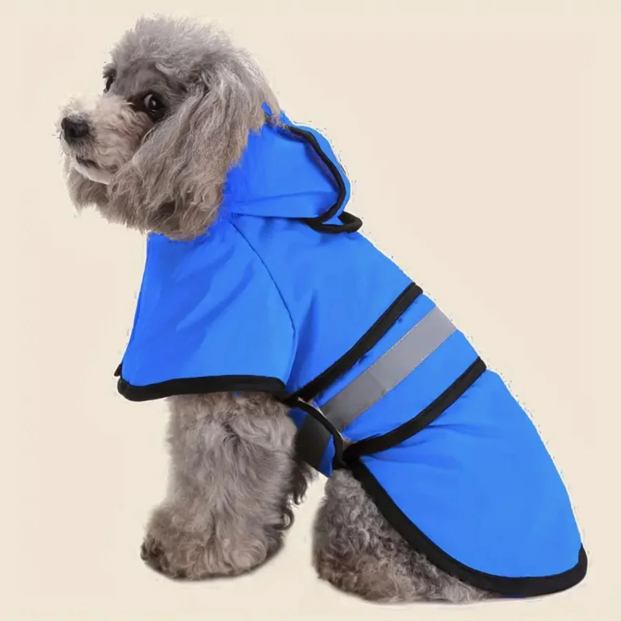 Waterproof Windproof Dog Raincoat – Adjustable Polyester Jacket