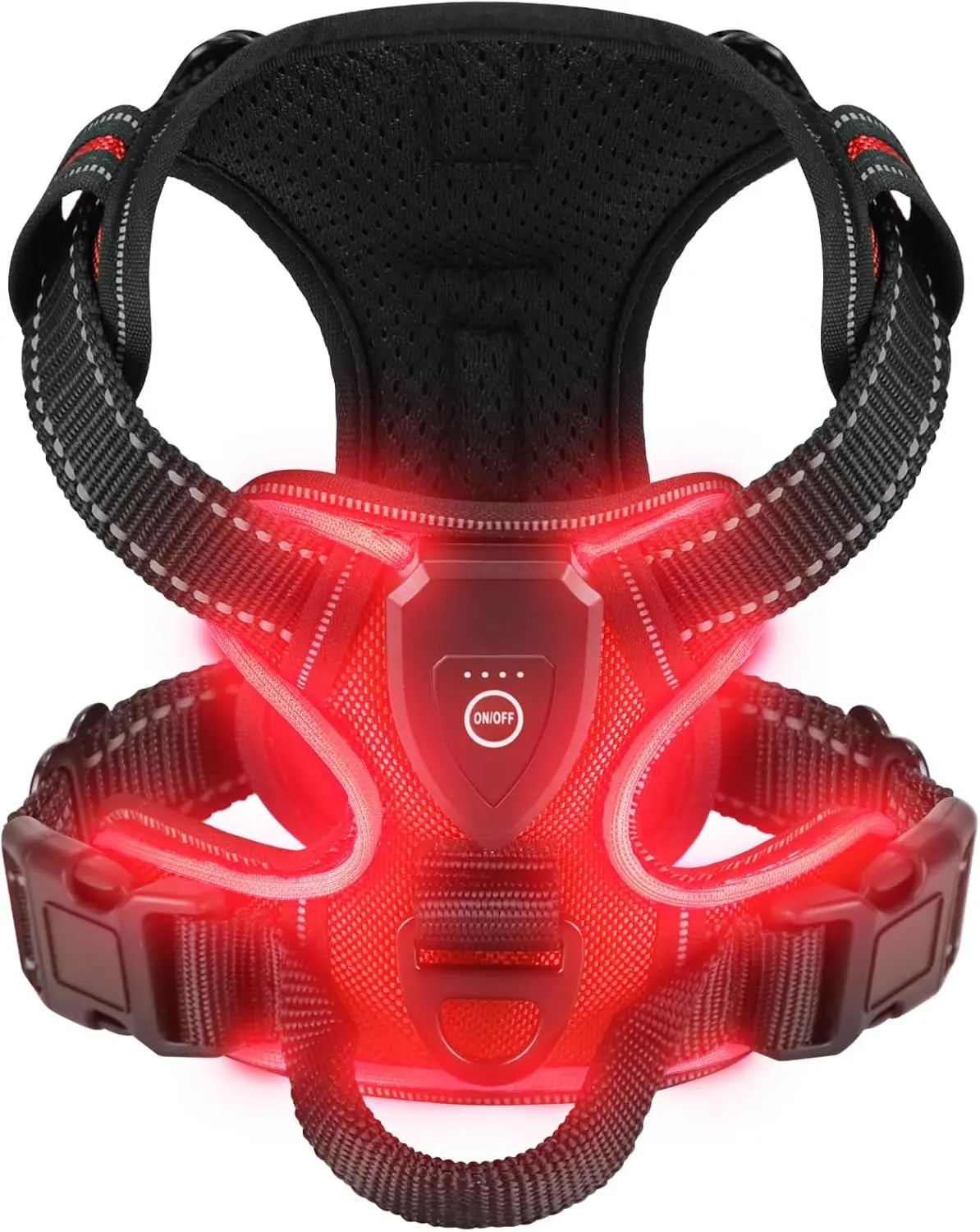 LED Glow Dog Harness – USB Rechargeable Reflective Night Vest
