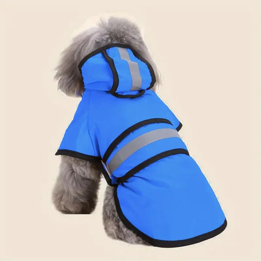 Waterproof Windproof Dog Raincoat – Adjustable Polyester Jacket