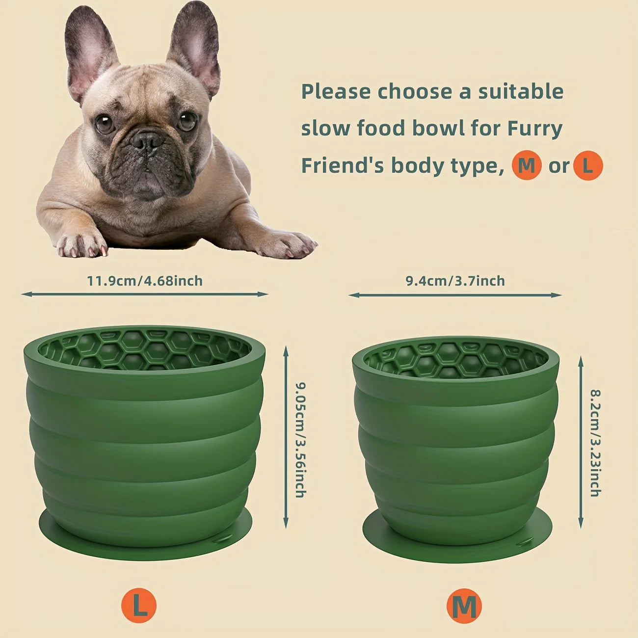 Silicone Slow Feeder Dog Bowl with Suction Cup – Non-Slip Healthy Eating Dish