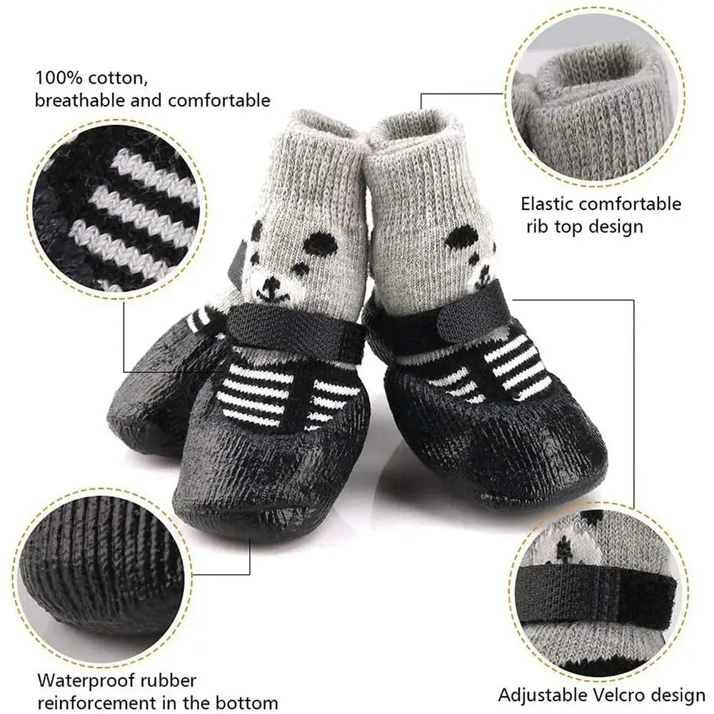 Waterproof Dog Boots – Non Slip Rubber Winter Paw Protectors