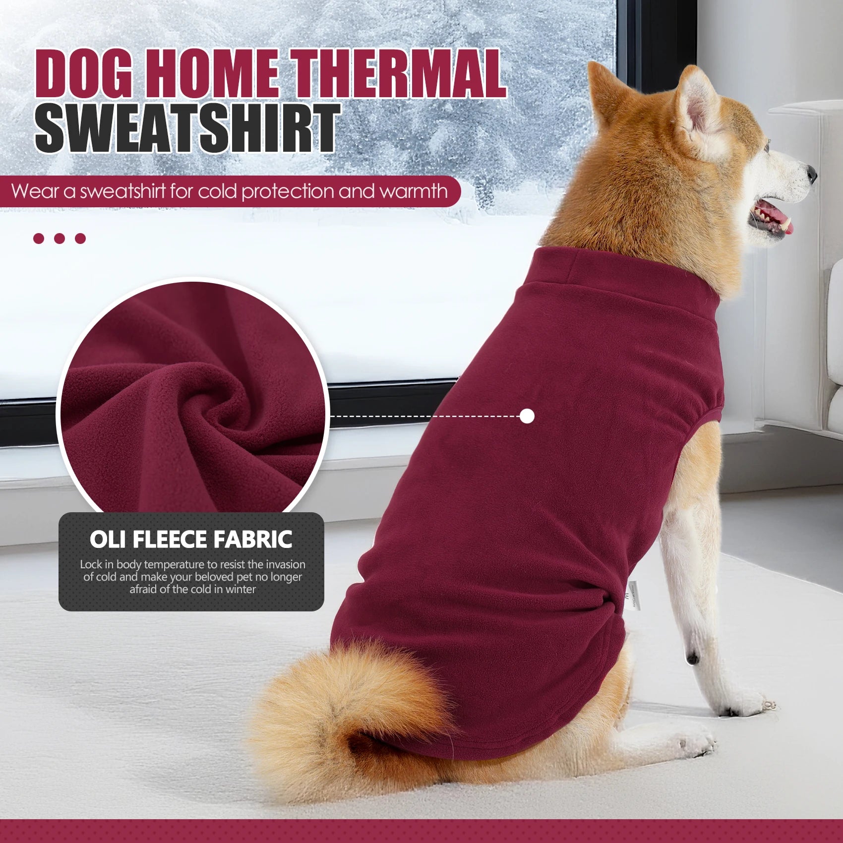 Fleece Dog Sweater – Stretchy Lightweight Pullover Coat