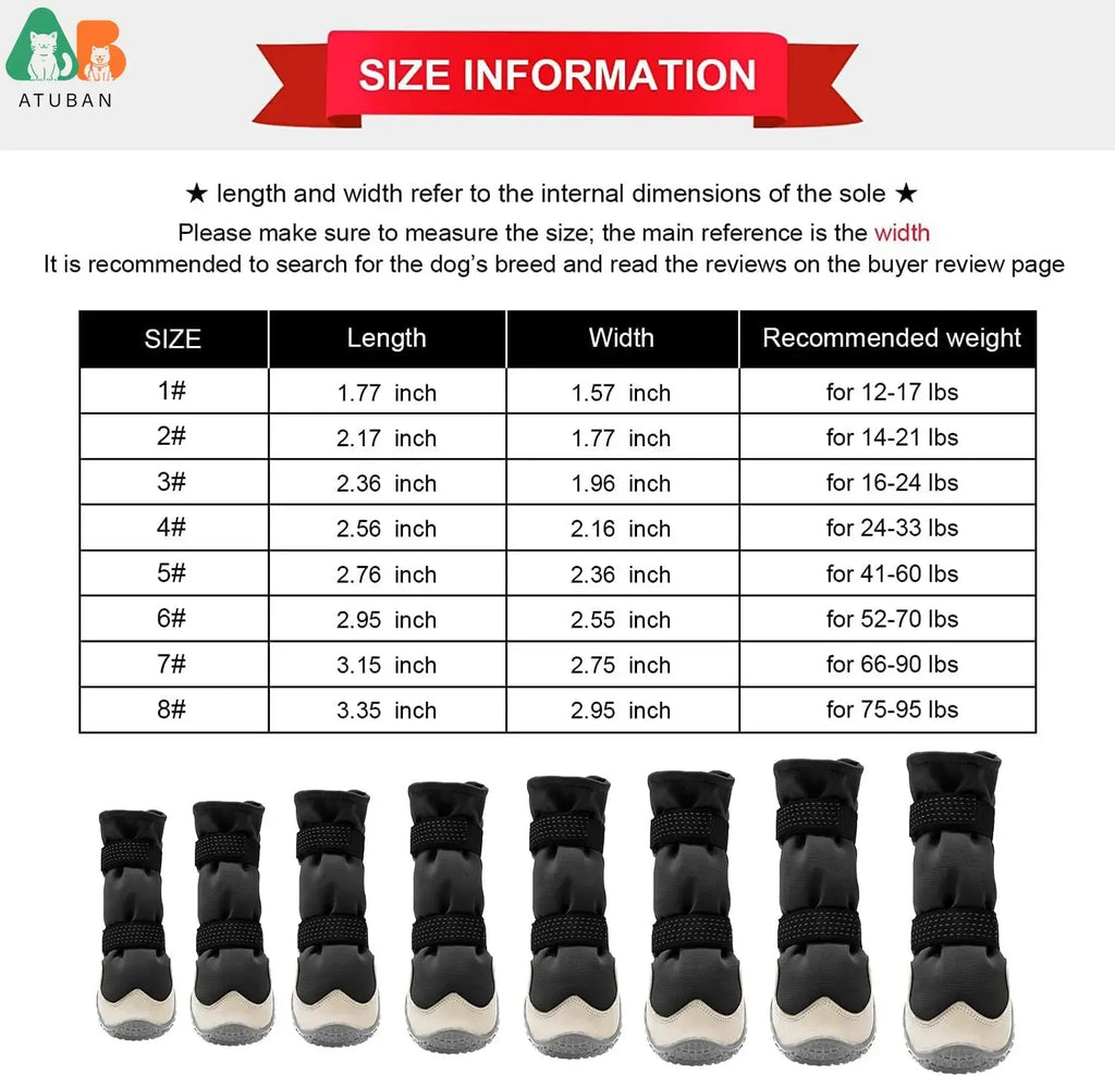 Dog Boots – Anti-Slip Waterproof Shoes
