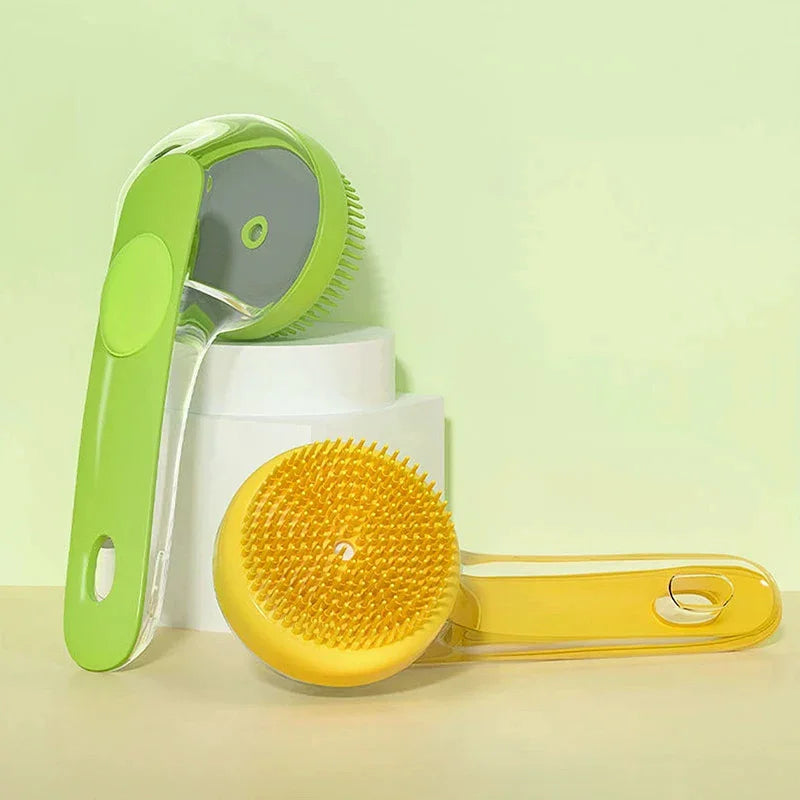 2025 2 In 1 Pet Bath Brush With Built In Shampoo Dispenser For Dogs Grooming Massage