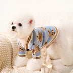 Luxury Striped Dog Cardigan – Cotton Warm Sweater Coat