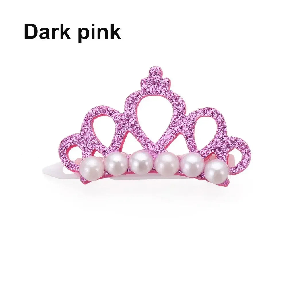 Small Dog Hair Clip Bow Faux Pearl Crown – 1 Pc Cute Pet Accessory