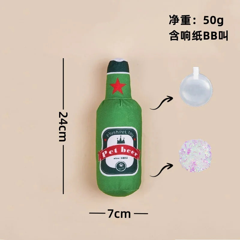 Wine Bottle Dog Toy – Crinkle Paper with Sound