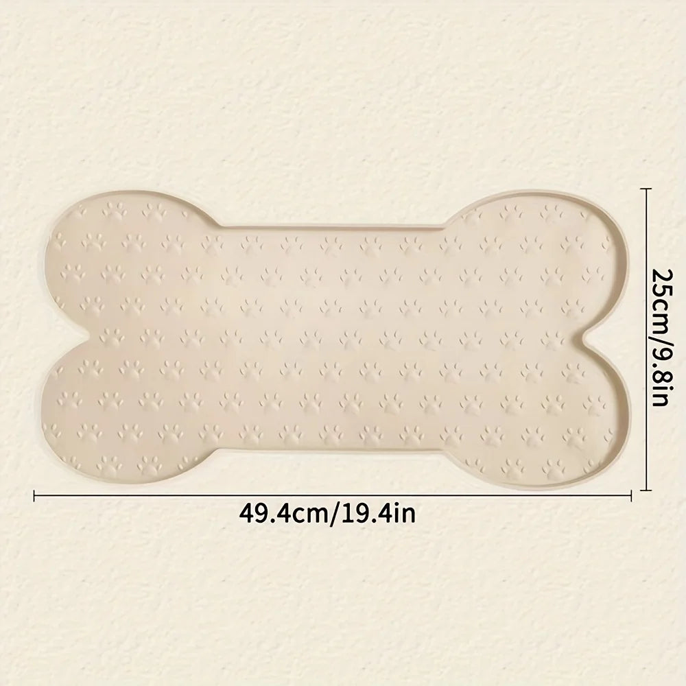 Silicone Dog Feeding Mat – Non-Slip Waterproof Pet Bowl Mat with Raised Edges, Washable