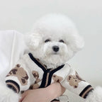 Luxury Striped Dog Cardigan – Cotton Warm Sweater Coat