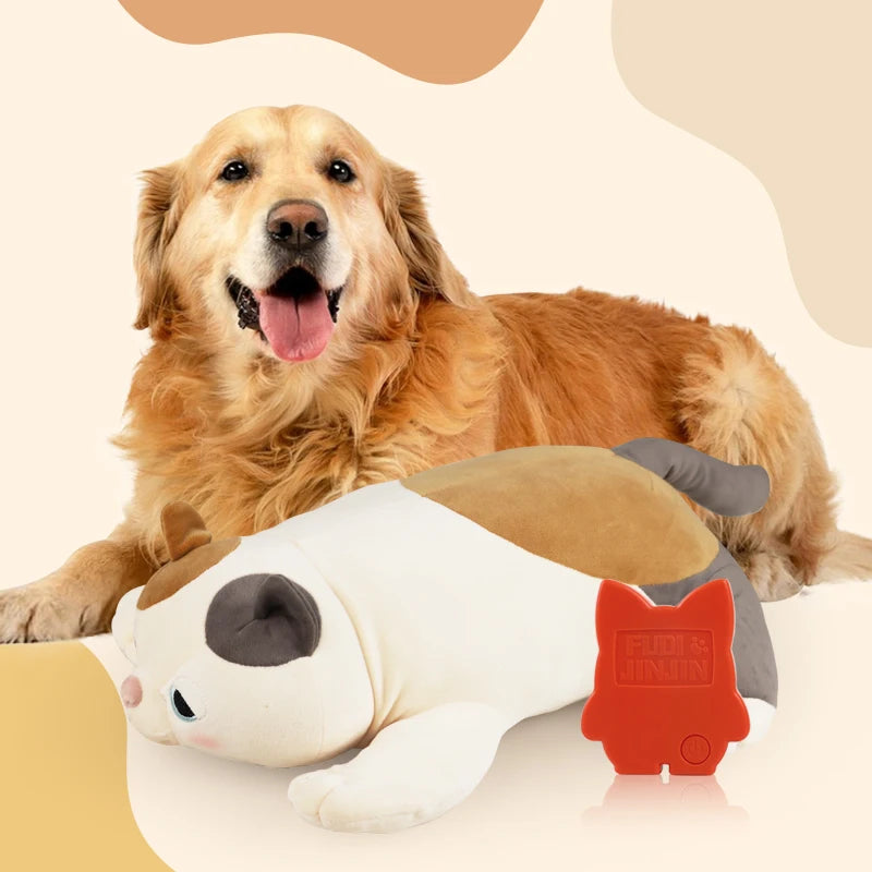 Heartbeat Plush Dog Toy Pillow – Anxiety Relief Comfort Companion