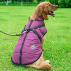 Large Dog Jacket with Built-In Harness – Waterproof Winter Coat