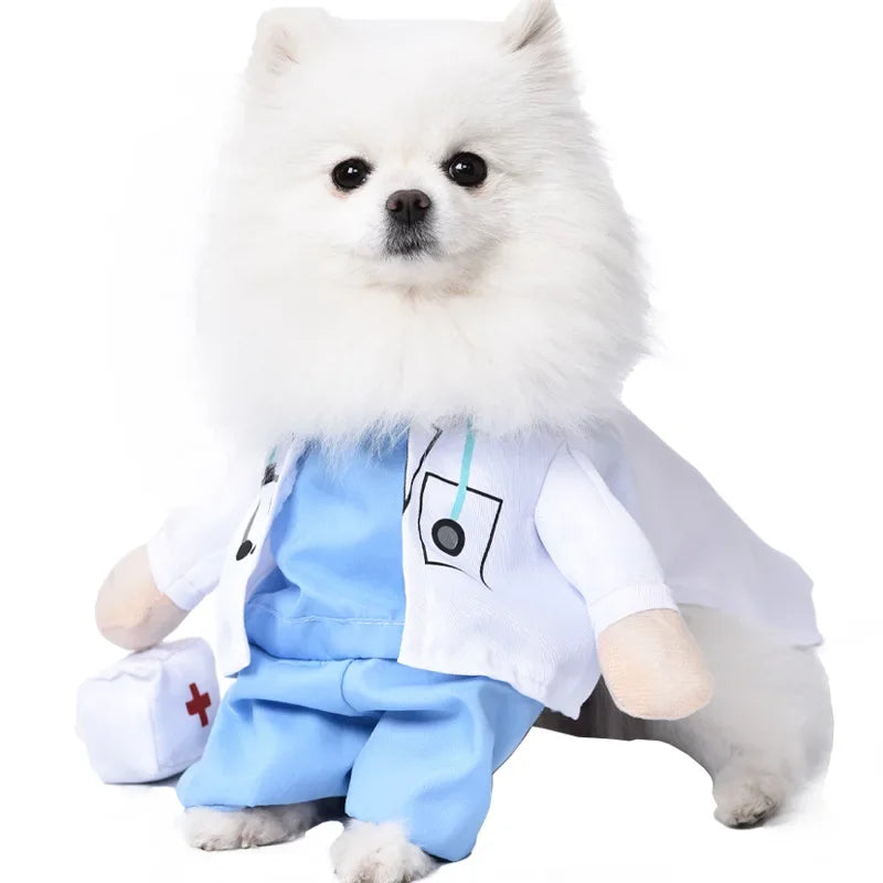 Nonecn Halloween Dog Costume Set with Wig Hat & Dagger Prop