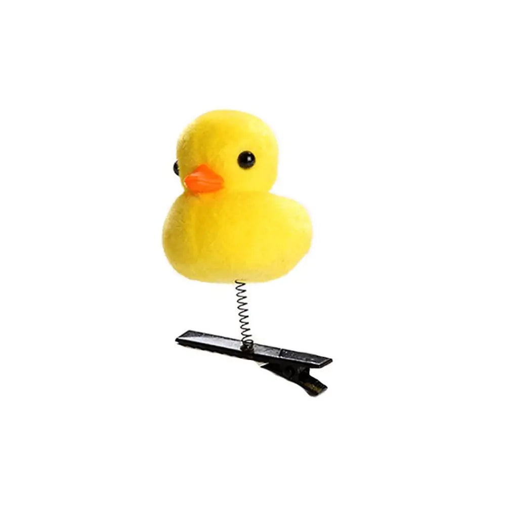 Duck Plush Hair Clip for Kids – 4cm Alloy Barrette Yellow & Red