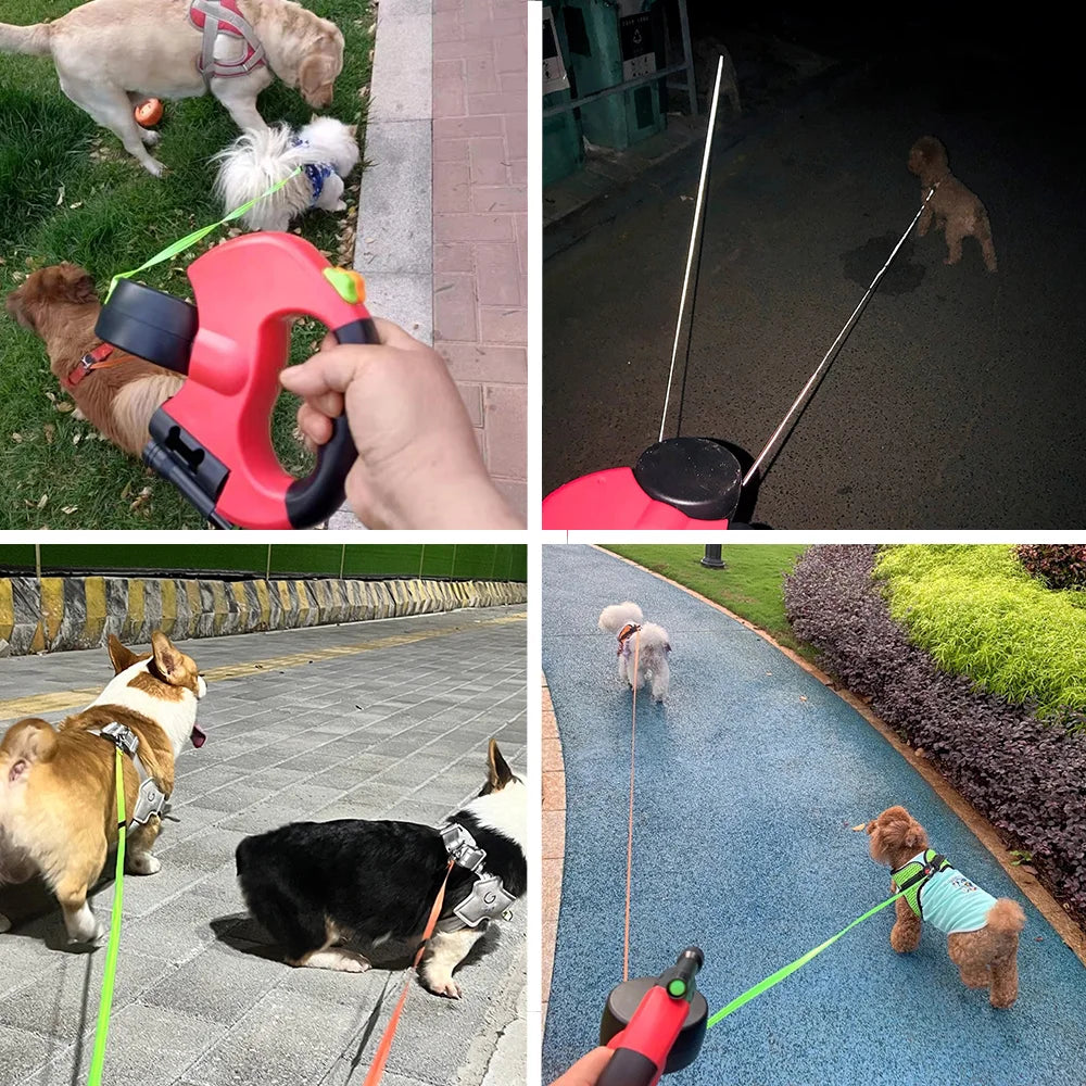 Double Dog Leash – 3in1 Retractable Dual Lead
