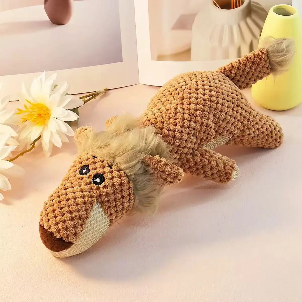 Cartoon Puppy Plush Dog Toy with Squeaker for Small Dogs