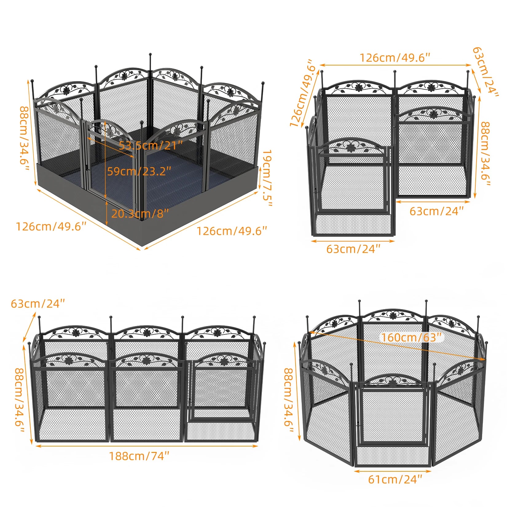 Dog Playpen – Heavy Duty 8 Panel Fence
