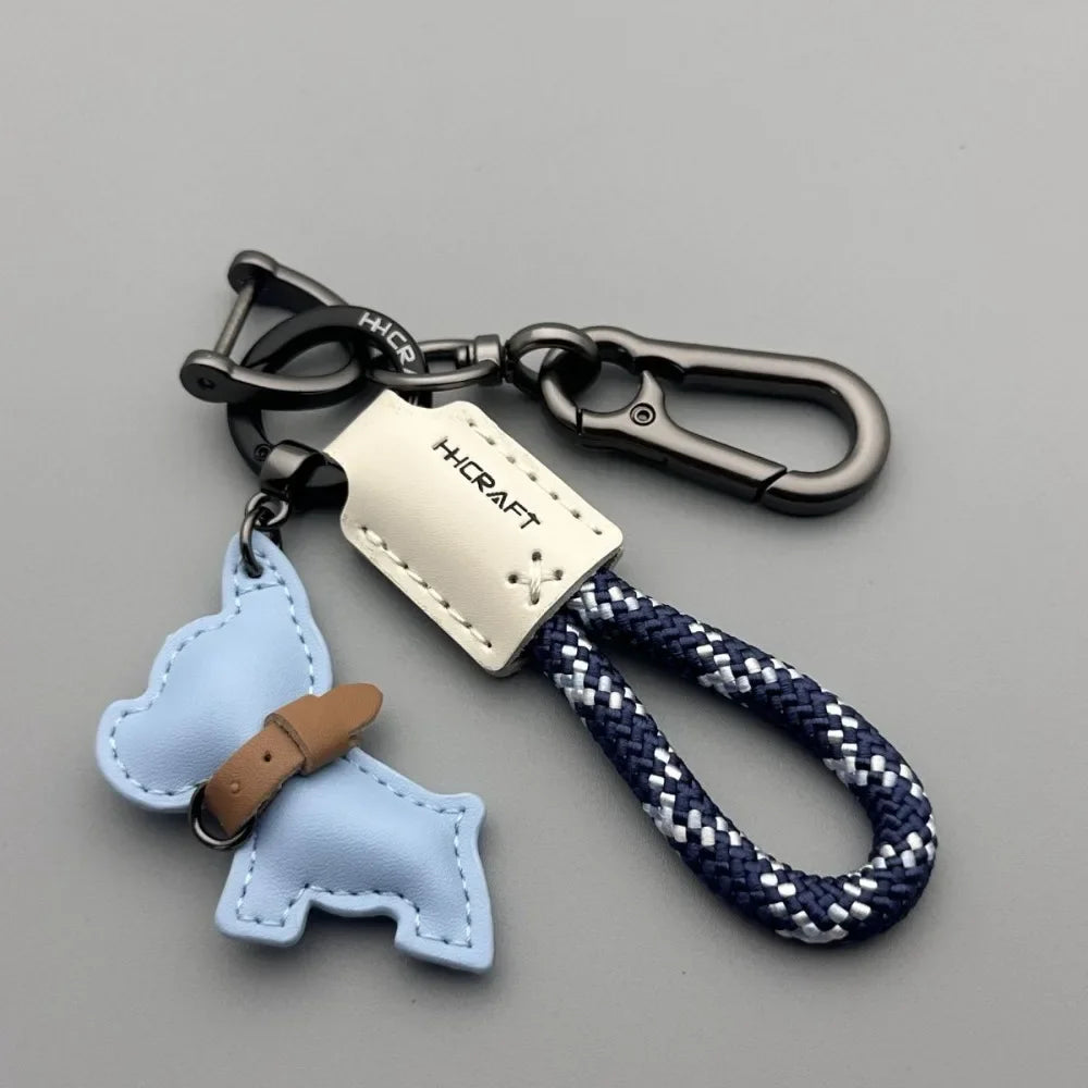 Leather Braided Rope Keychain – Anti-Loss Key Strap