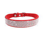 Crystal Rhinestone Dog Collar – Suede with Zinc Buckle