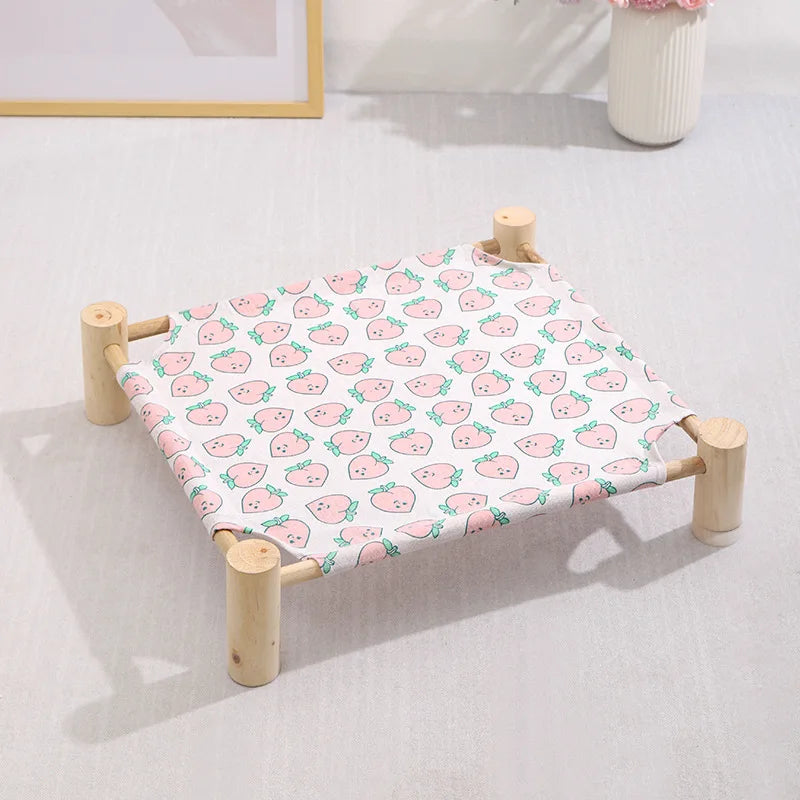 Elevated Dog Bed – Portable, Foldable Wooden Hammock for Small to Medium Dogs