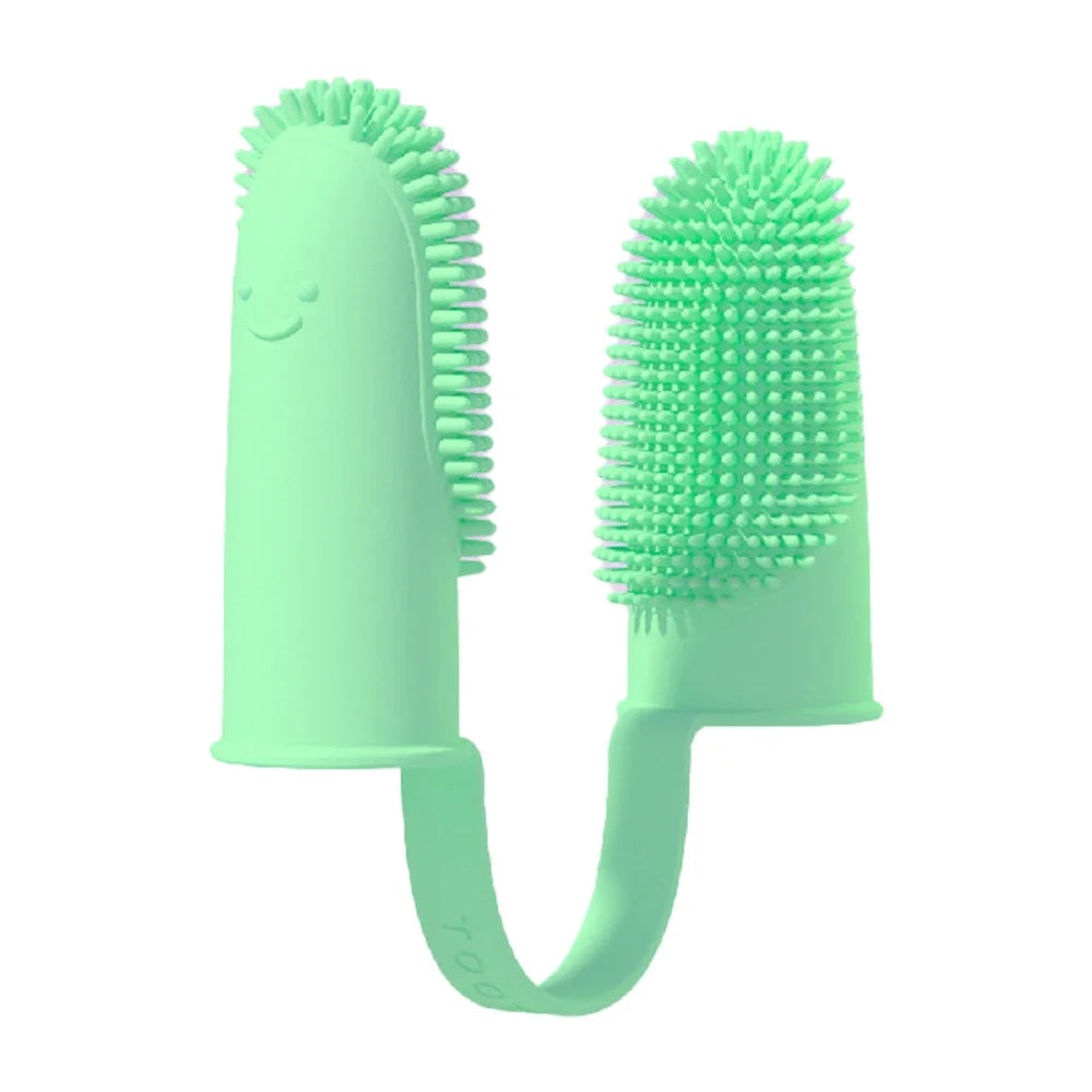 Double Finger Dog Toothbrush - Soft TPR Silicone Dental Care Brush for Dogs