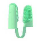 Double Finger Dog Toothbrush - Soft TPR Silicone Dental Care Brush for Dogs