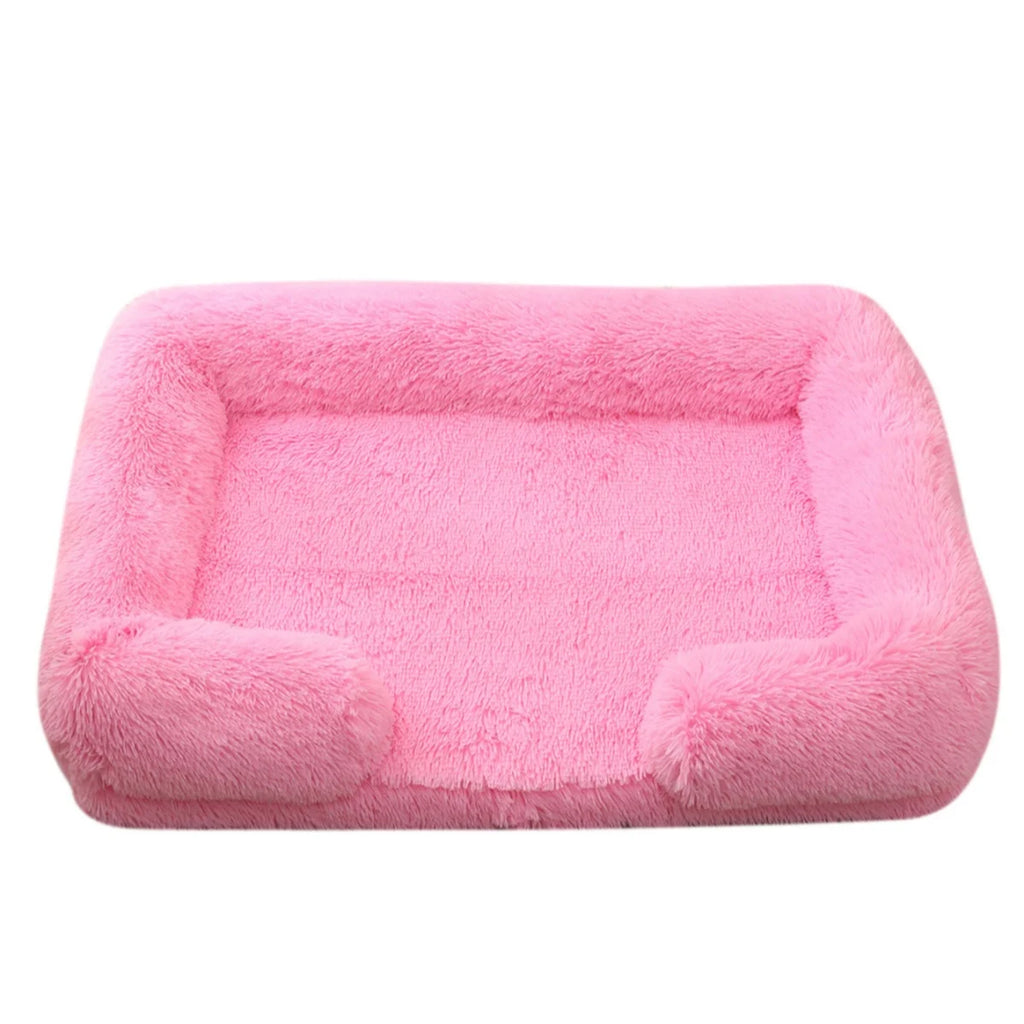 Orthopedic Square Plush Dog Bed – Removable Washable Winter Sofa