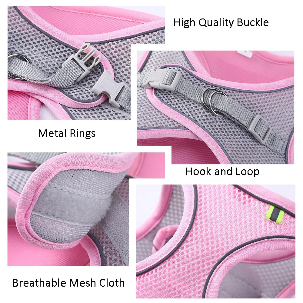 NONECN Reflective Nylon Dog Harness Vest – Small to Medium Dogs, Breathable, Striped