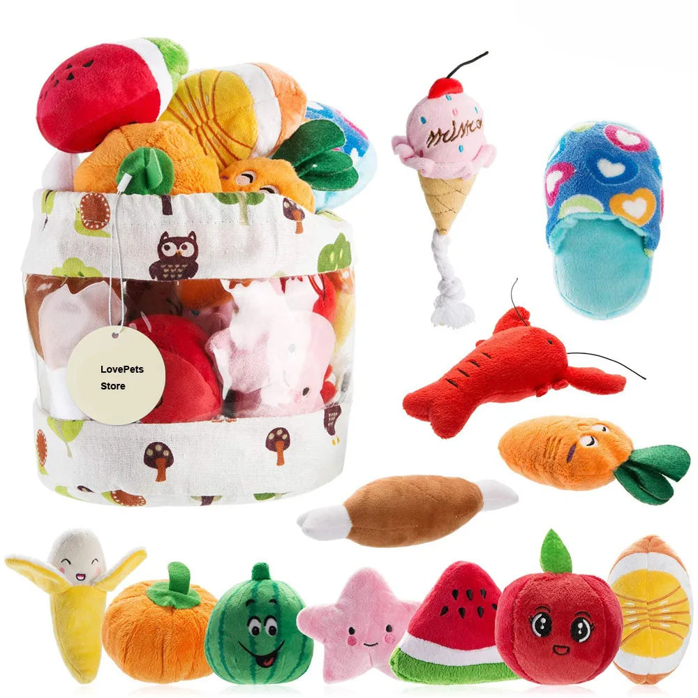 Dog Squeaky Plush Toy Pack – 10/20/50 Pieces