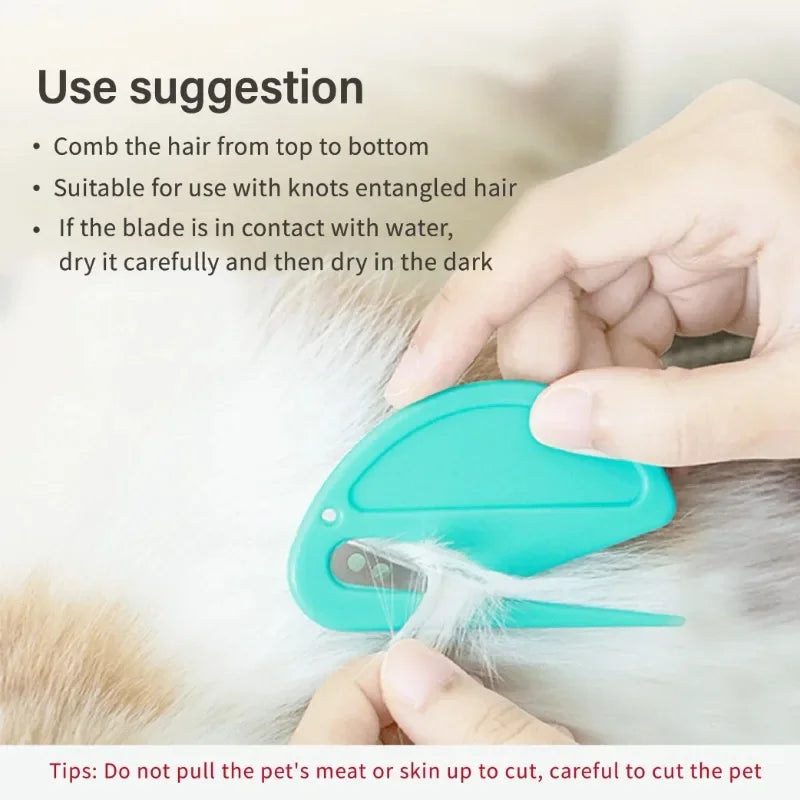 Multicolor Dog Knot Cutter – Stainless Steel Grooming & Shedding Brush
