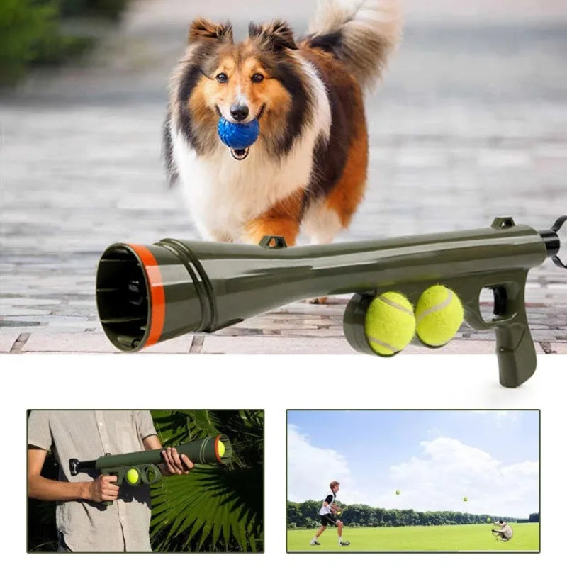 Interactive Dog Ball Launcher Toy – Outdoor Tennis Ball Thrower