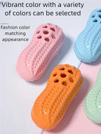 Peanut Shape TPR Dog Toy - Squeaky Bite Resistant & Treat Dispenser