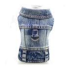 Denim Dog Vest Jacket – Lightweight All-Season Coat for Small Dogs